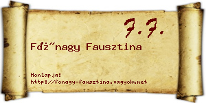 Fónagy Fausztina névjegykártya